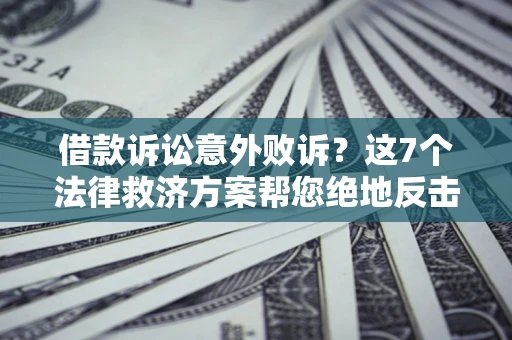 济南借款诉讼意外败诉？这7个法律救济方案帮您绝地反击！